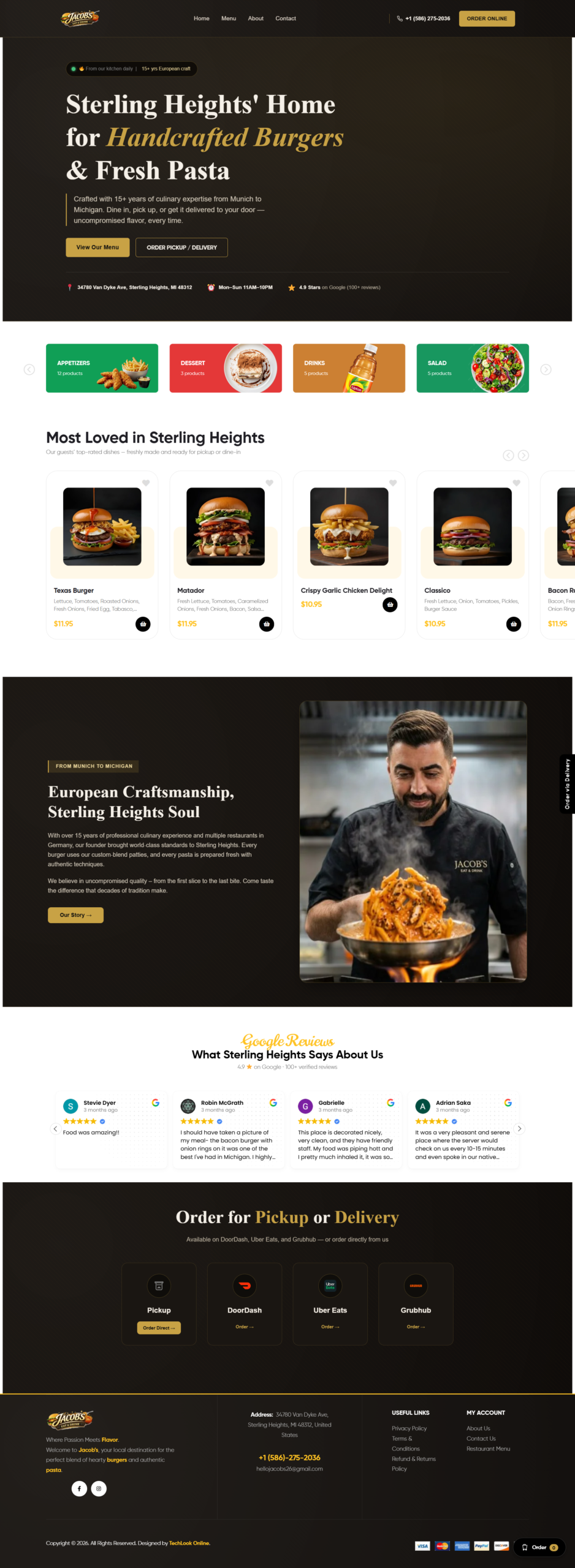Jacobs Eat Drink — Full Website Screenshot